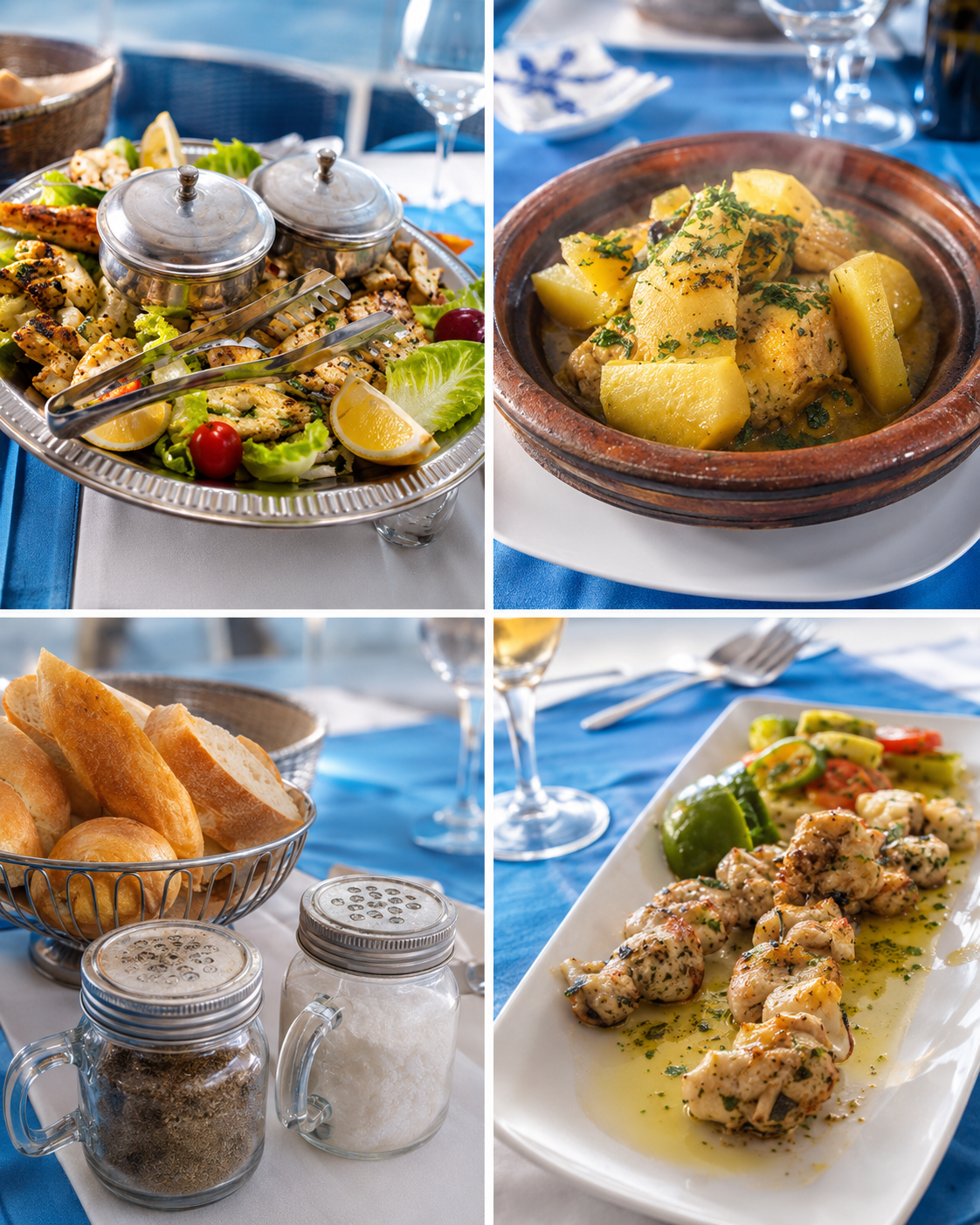 Sélection de plats servis dans l'esprit du Flore