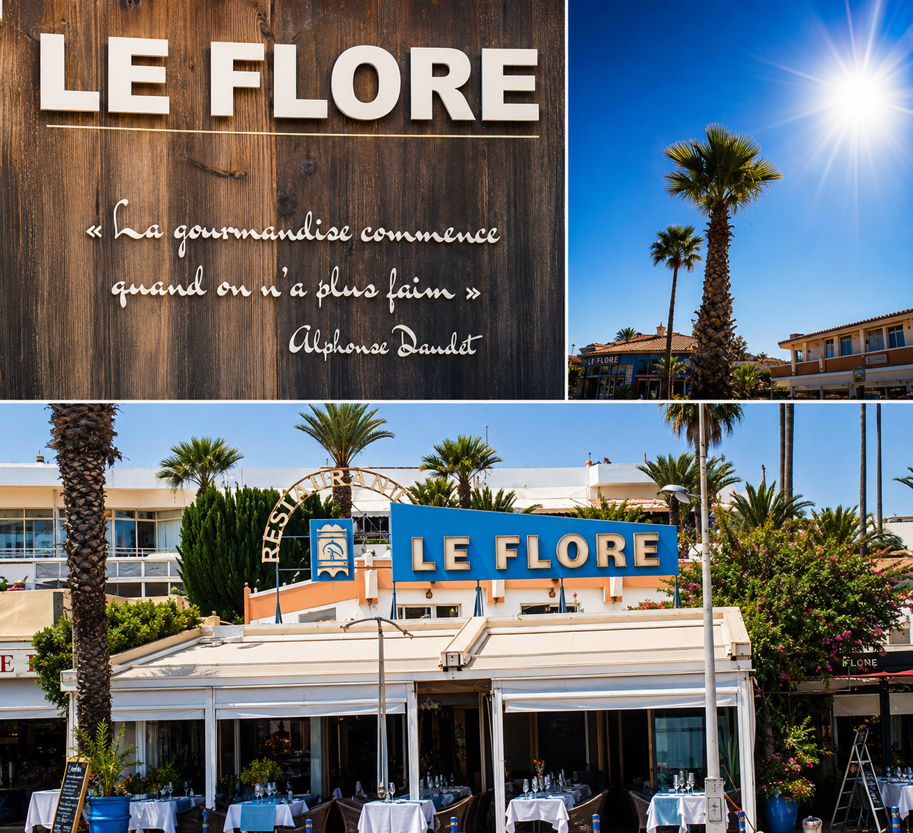 Façade et enseigne du restaurant Le Flore
